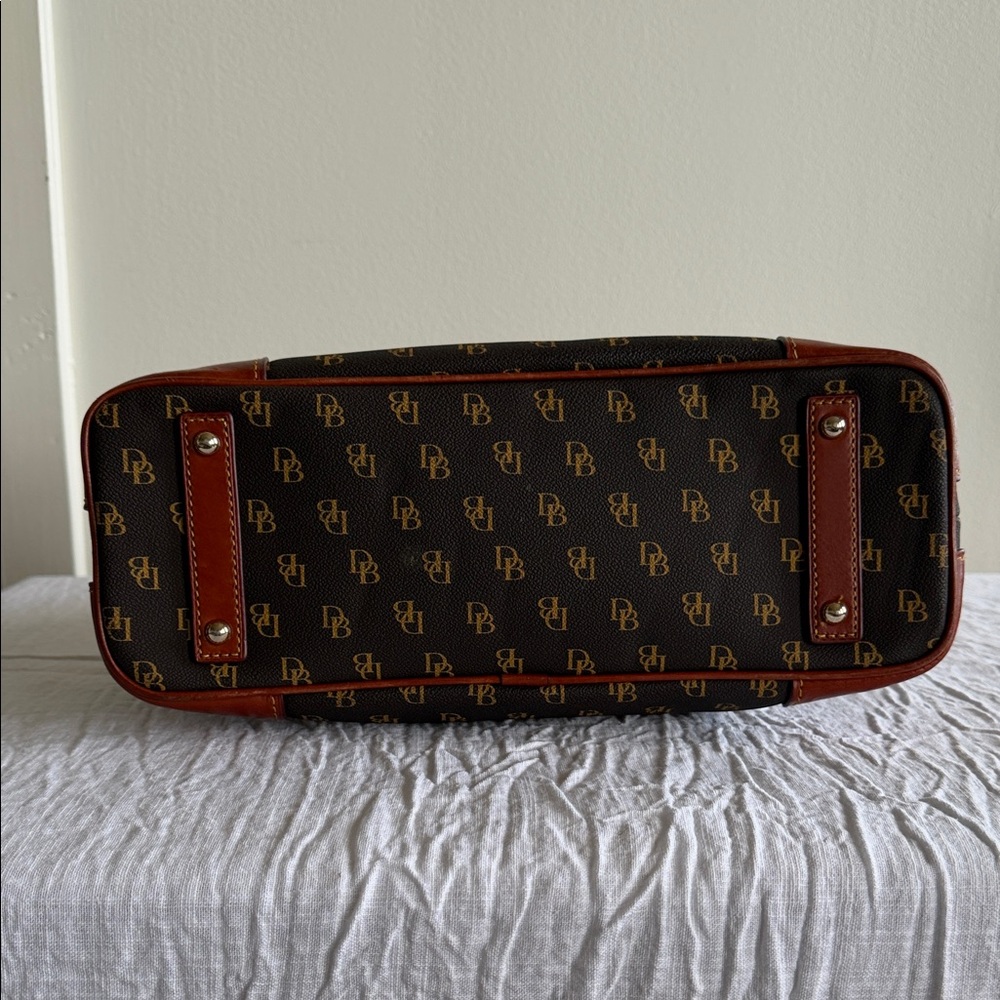 Dooney & Bourke Black and Brown Monogram Shoulder Bag - Picture 4 of 9